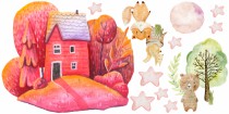 Naklejki dla dzieci dziecka na ścianę domek 41472 Naklejkomania - zdjecie 2 - miniatura