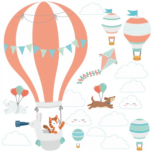 Naklejka ścienna dla dzieci -  balony, niebo 9714 - zdjęcie 2