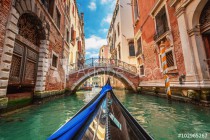 View from gondola during the ride through the canals of Venice i Naklejkomania - zdjecie 1 - miniatura