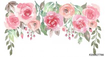 Loose Watercolor Floral Drop with Roses Naklejkomania - zdjecie 1 - miniatura