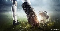 Soccer goal moment. Mixed media Naklejkomania - zdjecie 1 - miniatura