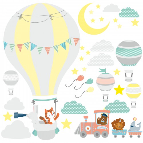 Naklejka ścienna dla dzieci -  balony, niebo 9728 - zdjęcie 3