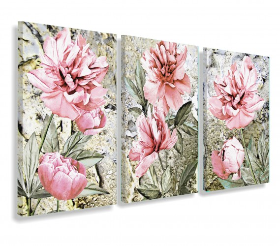 Obrazy na ścianę sypialni, salonu 20200 pastelowe kwiaty Naklejkomania - zdjecie 1