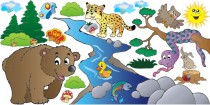 Naklejka ścienna dla dzieci -  las, zwierzęta zestaw 28 Naklejkomania - zdjecie 2 - miniatura