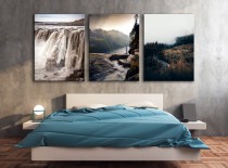 Obrazy na ścianę do salonu sypialni 19006 wodospad rzeka woda las góry Naklejkomania - zdjecie 2 - miniatura