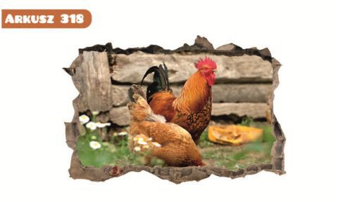 Naklejka na ścianę, dziura 3D kogut 318 - zdjęcie 2