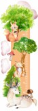 Naklejka ścienna dla dzieci -  miarka wzrostu zwierzęta drzewa las 41506 Naklejkomania - zdjecie 1 - miniatura