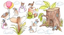 Naklejka ścienna dla dzieci - myszki 9492 Naklejkomania - zdjecie 2 - miniatura