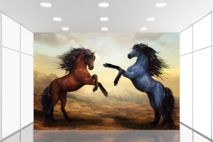 Fototapeta na ścianę tapeta na fizelinie do salonu Starcie rumaków 10587