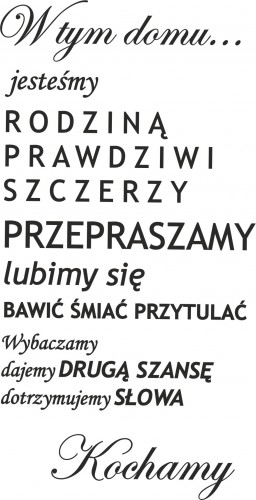 732 Naklejki napisy na ścianę W tym domu jesteśmy szczerzy lubimy się bawić śmiać Kochamy - zdjęcie 2