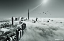 Dubai skyline in fog Naklejkomania - zdjecie 1 - miniatura