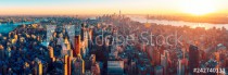 Amazing aerial panoramic view of Manhattan wit sunset Naklejkomania - zdjecie 1 - miniatura
