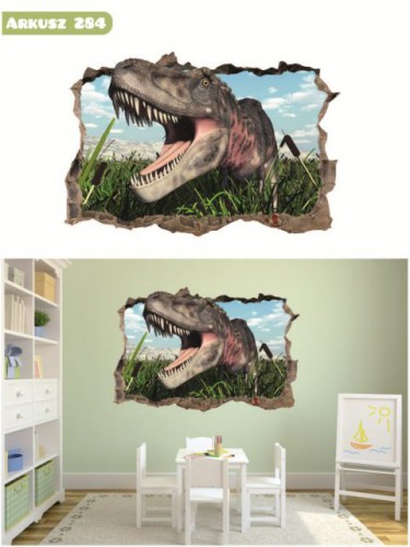 Naklejka na ścianę, dziura 3D,dinozaur 284 - zdjęcie 2