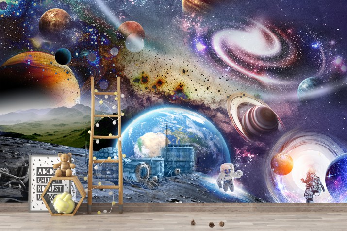 Tapeta flizelinowa na ścianę 41421 astronauta kosmos planety