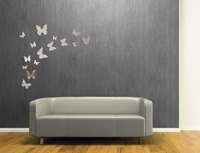 Dekoracyjne lustrzane motylki 3D na ścianę Motylki1 NT Naklejkomania - zdjecie 1