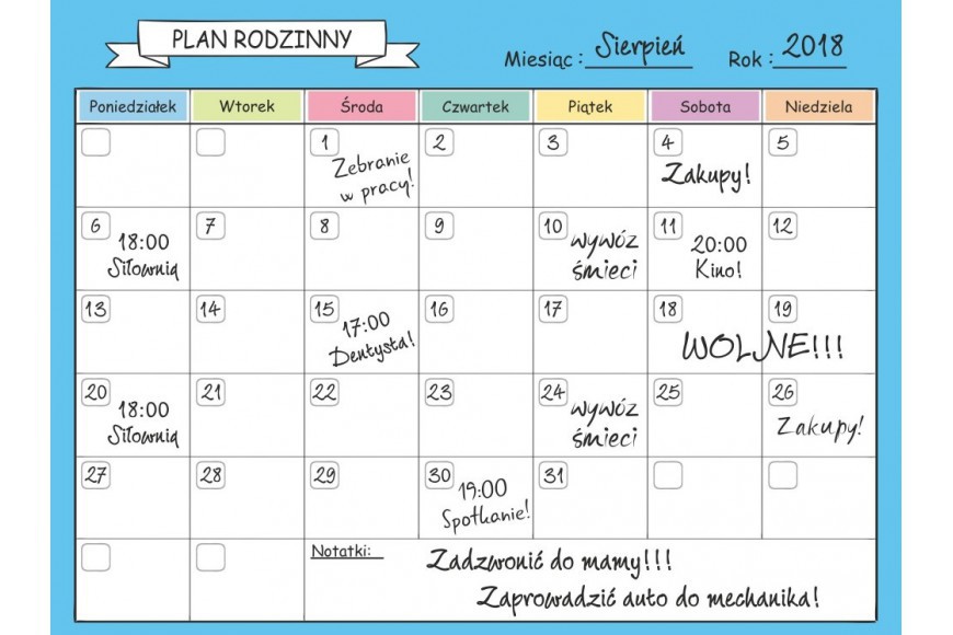 Organizacja czasu w rodzinie