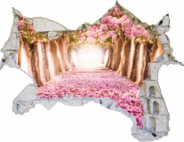 Naklejka na ścianę, dziura 3D park kwiaty drzewa 3551 Naklejkomania - zdjecie 2 - miniatura