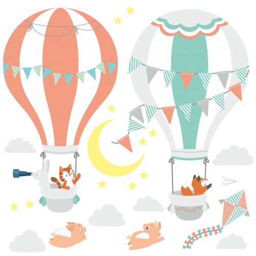 Naklejka ścienna dla dzieci -  balony, niebo 9705 - zdjęcie 2