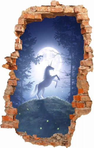 Naklejka na ścianę , dziura 3D  jednorożec 3656 - zdjęcie 2