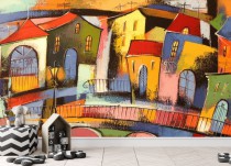 Fototapeta na ścianę malowane malowane domy 40411 Naklejkomania - zdjecie 1 - miniatura