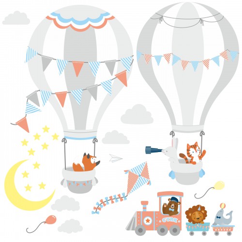 Naklejka ścienna dla dzieci -  balony, niebo 9710 - zdjęcie 2