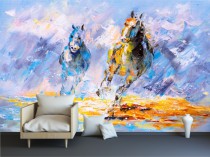 Fototapeta na ścianę tapeta na fizelinie do salonu pejzaż, obraz, konie 10047 Naklejkomania - zdjecie 1 - miniatura