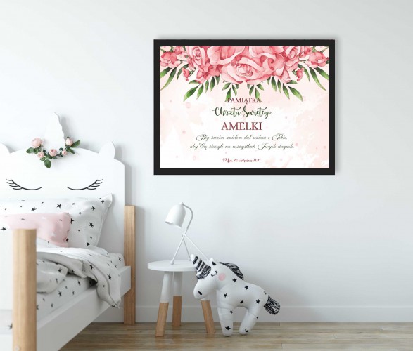 Plakat w ramie chrzest pamiątka 20343 - zdjęcie 2