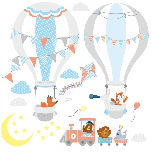 Naklejka ścienna dla dzieci -  balony, niebo 9712 - zdjęcie 2