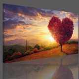 Obraz na ramie płótno canvas- Pejzaż, drzewo, serce 10401 Naklejkomania - zdjecie 2 - miniatura