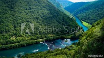 View on una river at Lohovo. Una National Park, Bosnia Naklejkomania - zdjecie 1 - miniatura