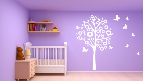 Naklejki na ścianę ścienne na ściany naklejka dekoracyjna ścienna naklejka dla dzieci, drzewo 253 Naklejkomania - zdjecie 1