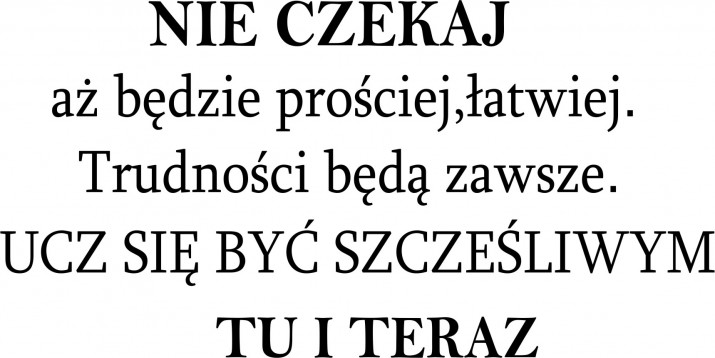 525 Naklejka scienna napisy do salonu pokoju Nie czekaj ucz się być szczęśliwym tu i teraz - zdjęcie 2