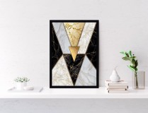 Plakat abstrakcja złote trójkąty 61168 Naklejkomania - zdjecie 1 - miniatura