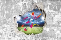 Fototapeta piłkarska na ścianę dla dzieci młodzieży sport Tapety winylowe 3d 10704 tapeta piłkarska Naklejkomania - zdjecie 2 - miniatura