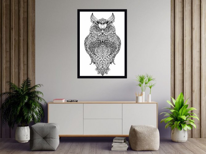 Stylowy plakat mandala sowa 61002 - zdjęcie 2