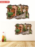 Naklejka na ścianę, dziura 3D, malownicza uliczka  291 Naklejkomania - zdjecie 2 - miniatura
