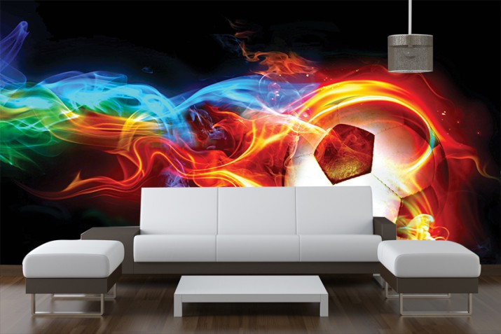 Tapeta Flizelinowa na ścianę  sport 10559 kolorowa piłka nożna