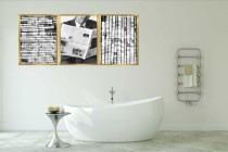 Zestaw plakatów trzy plakaty na ścianę w ramie do łazienki AG004 Naklejkomania - zdjecie 2 - miniatura