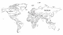 Naklejka ścienna - mapa świata biała polska mapa 16 Naklejkomania - zdjecie 2 - miniatura