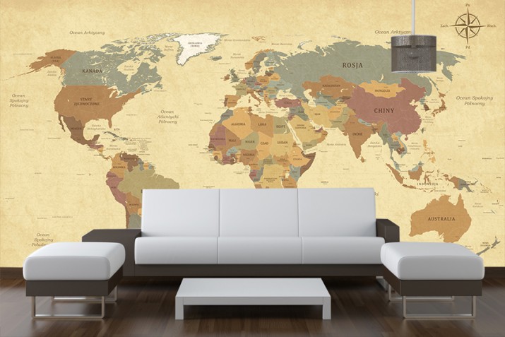 Tapety Flizelinowe na ścianę mapa świata 41135