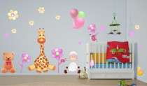 Naklejka ścienna dla dzieci -  żyrafa, balony zestaw 13 Naklejkomania - zdjecie 1 - miniatura