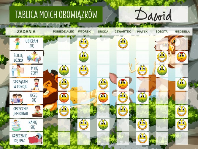 Tablica motywacyjna magnetyczna tablica z obowiązkami zwierzęta 4523 - zdjęcie 5