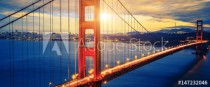 Famous Golden Gate Bridge at sunrise Naklejkomania - zdjecie 1 - miniatura