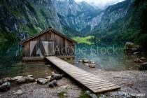 Haus mit Steg am See, Obersee Berchtesgaden Naklejkomania - zdjecie 1 - miniatura
