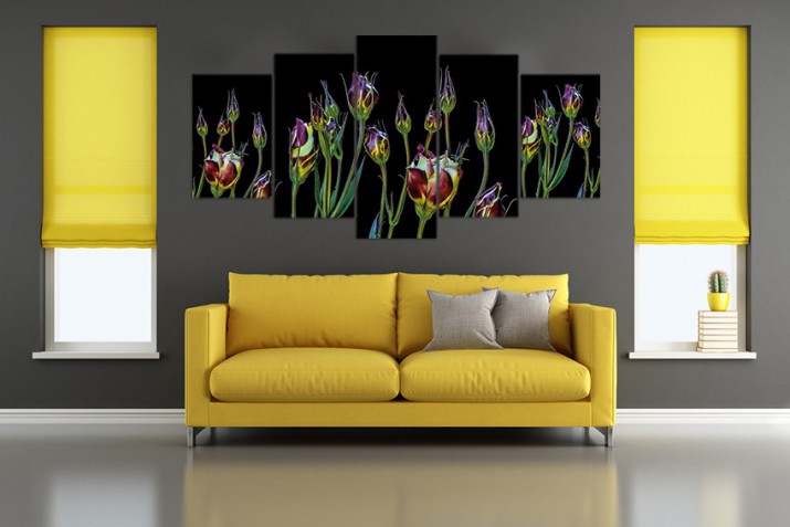 Obrazy 5 częściowe- Kwiaty 12320 - zdjęcie 2