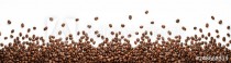 Panoramic coffee beans border isolated on white background with copy space Naklejkomania - zdjecie 1 - miniatura