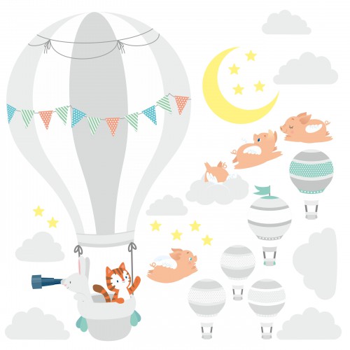Naklejka ścienna dla dzieci -  balony, niebo 9721 - zdjęcie 2