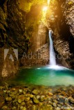 Kozjak waterfall in Triglav natioanl park in Slovenia. Long exposure technic with motion blurred water Naklejkomania - zdjecie 1 - miniatura