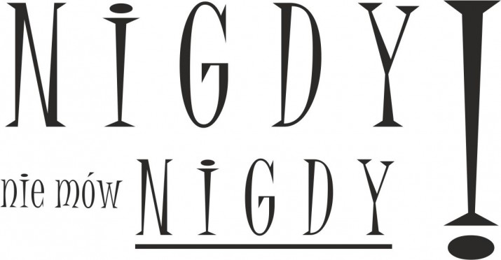 775 Napis na ścianę naklejka ścienna Nigdy nie mów nigdy! - zdjęcie 2