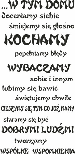 830 Napisy na ścianę naklejki ścienne W tym domu śmiejemy się głośno Kochamy Wybaczamy - zdjęcie 2